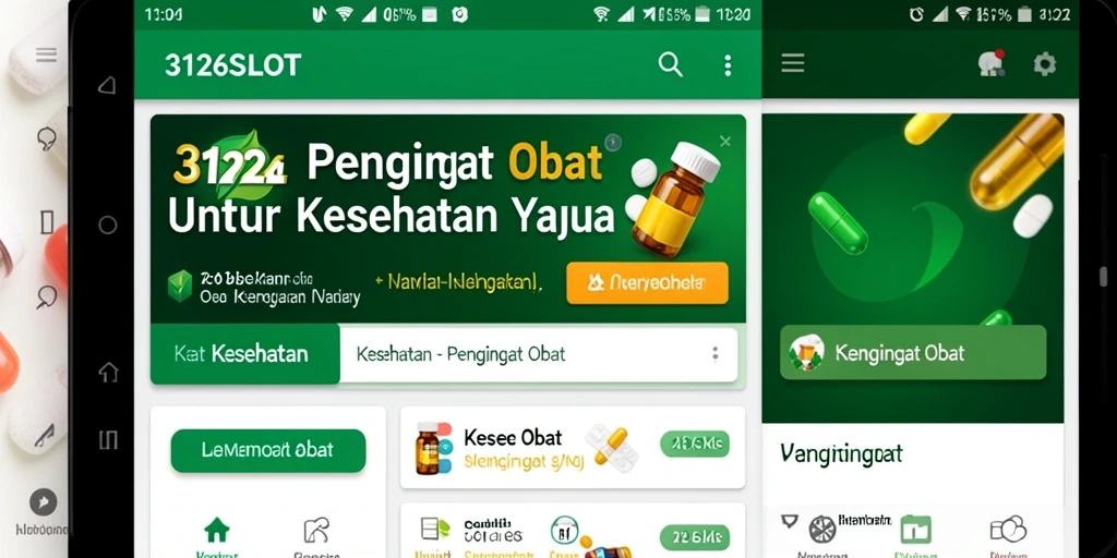 Tampilan antarmuka aplikasi Pengingat Obat 3126SLOT yang sederhana dan menarik.
