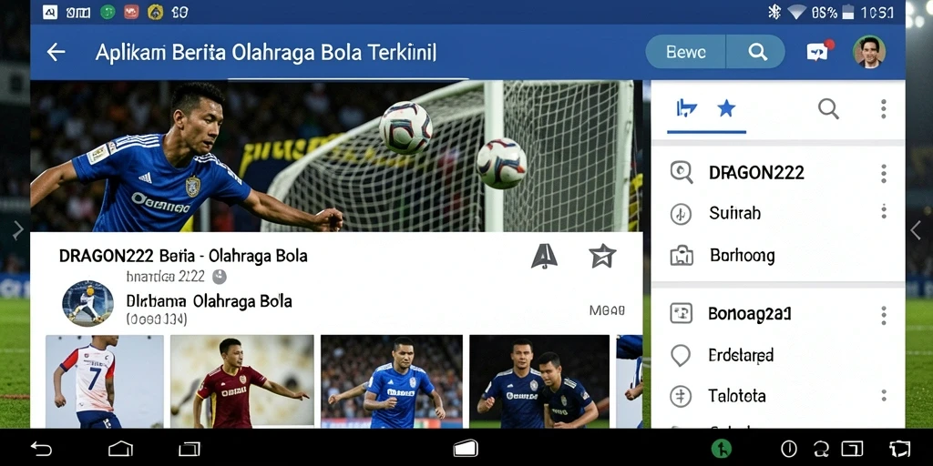 Tampilan aplikasi DRAGON222 dengan berita olahraga bola terbaru.