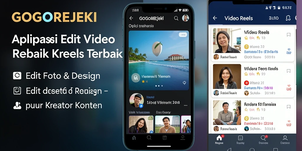 Screenshot antarmuka GOGOREJEKI menunjukkan berbagai fitur Edit Video Reels yang menarik.