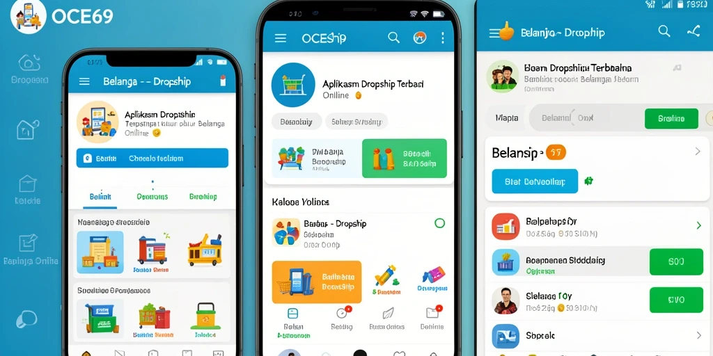 Tampilan antarmuka OCE69 yang sederhana dan efisien untuk dropshipping.