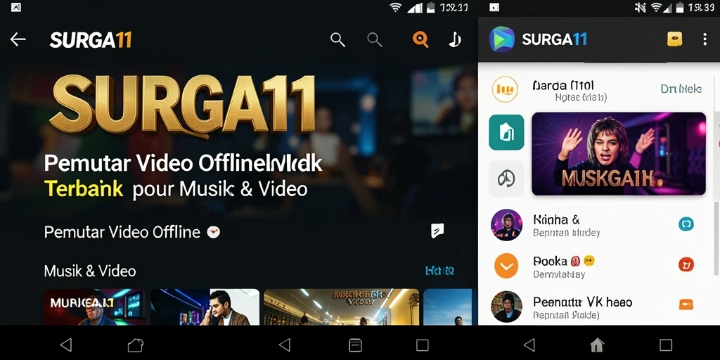 Antarmuka SURGA11 yang sederhana dan fungsional untuk Pemutar Video Offline.